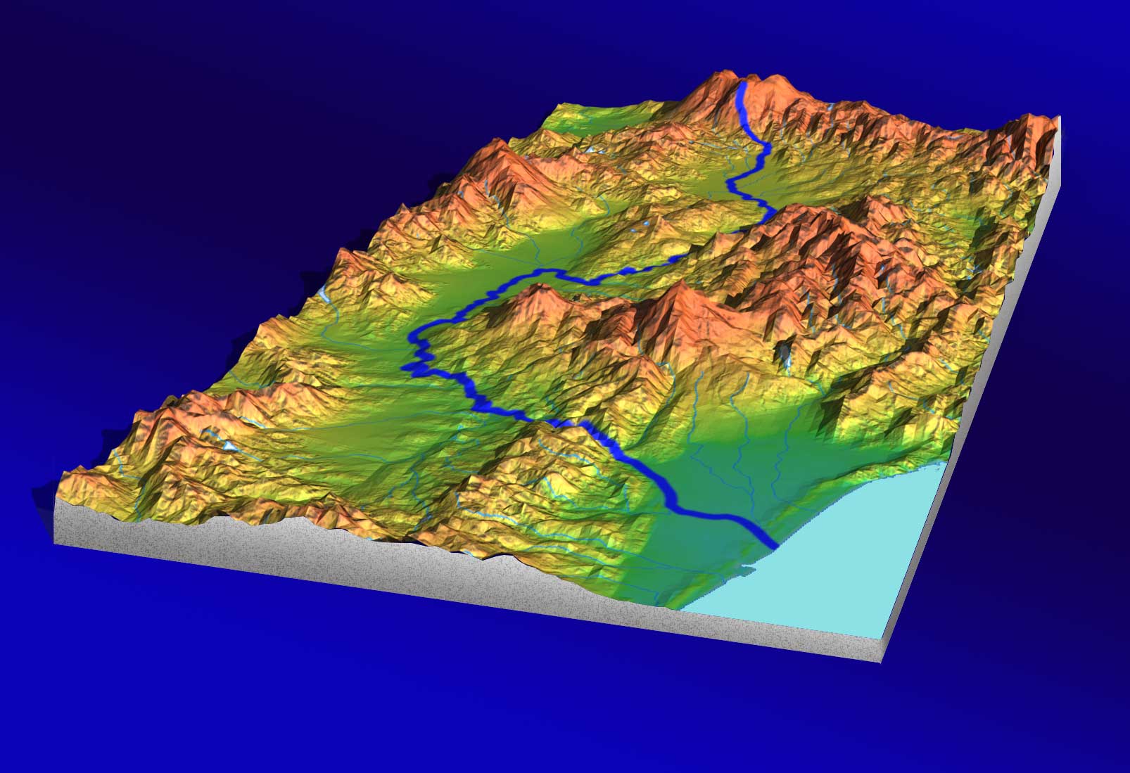 日本の川の3D白地図, 立体白地図のことなら３Ｄジャンボランド